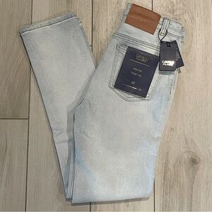 CAVALLI CLASS High Rise 5-pocket Straight Leg Jeans, Light Wash